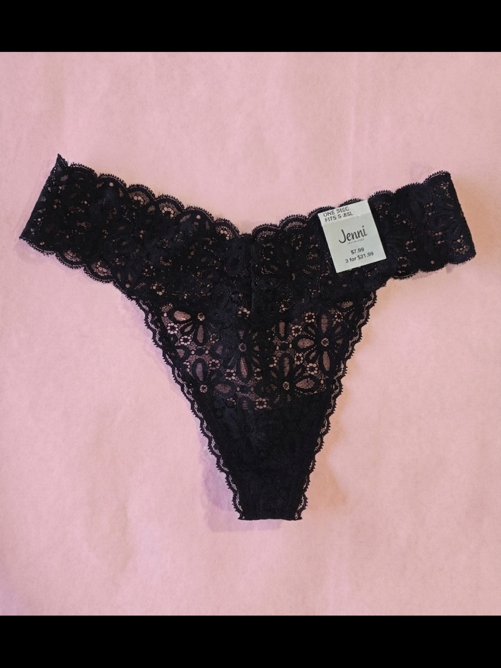 Jenni Black Floral Lace Thong